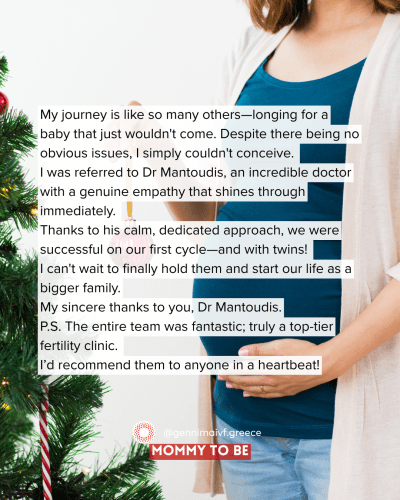 Despite there being no obvious issues, I simply couldn’t conceive. I was referred to Mr Mantoudis, an incredible doctor with a genuine empathy that shines through immediately.